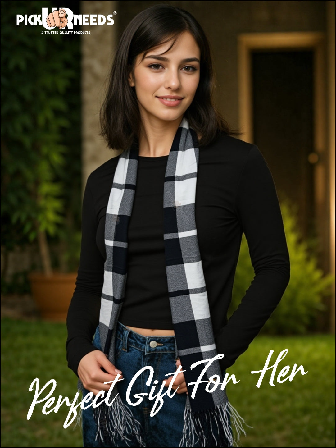 Pick Ur Needs Pure Cashmere Womens Winter Stylish Muffler Warm, Soft and Trendy Scarves for Cold W